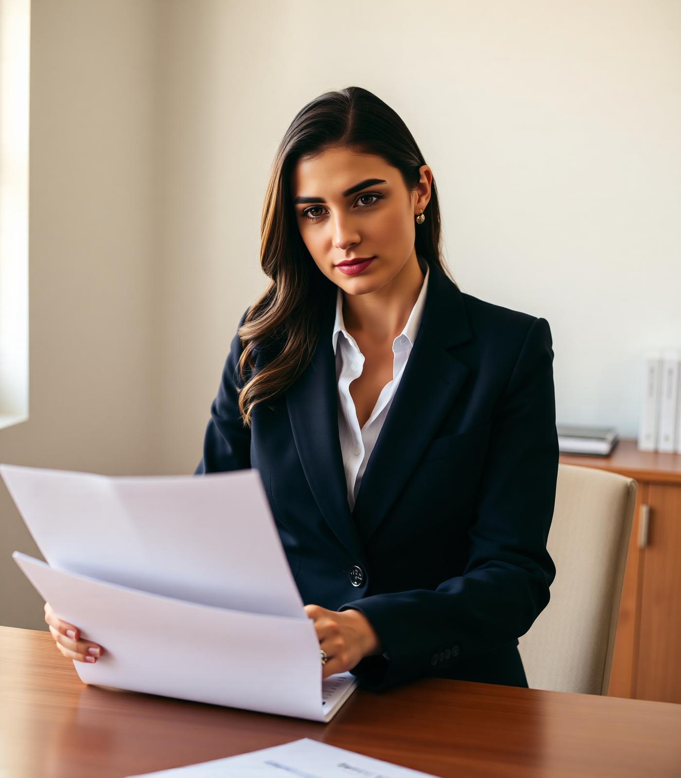 Consultora de carreira revisando currículo em escritório